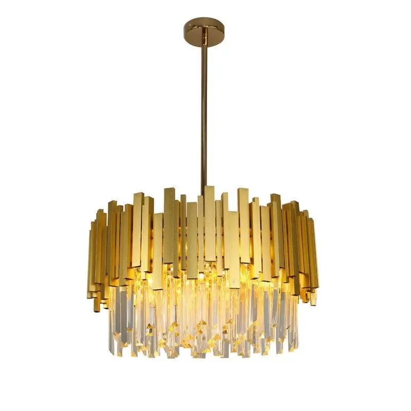 Regina Round Satin Brass Crystal Pendant Chandelier - 50cm** New Arrival **