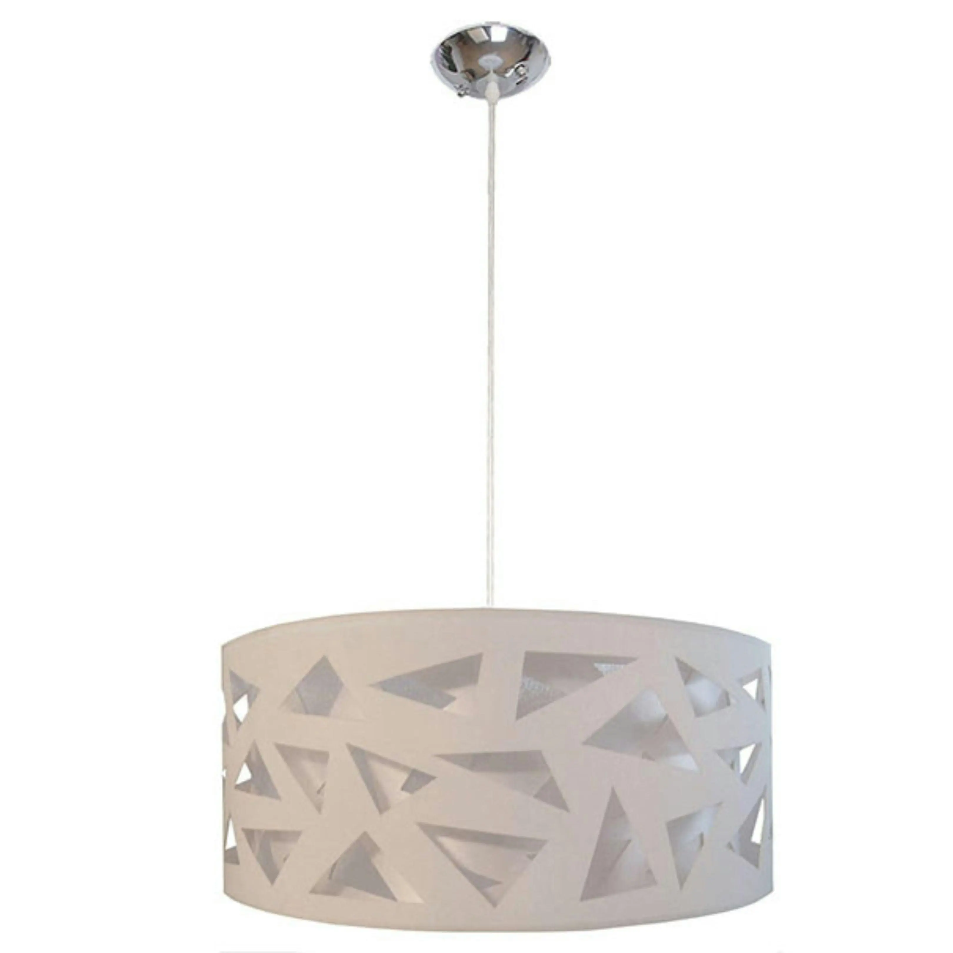 Aldo 45cm Laser Cut White Fabric Drum Pendant CLEARANCE