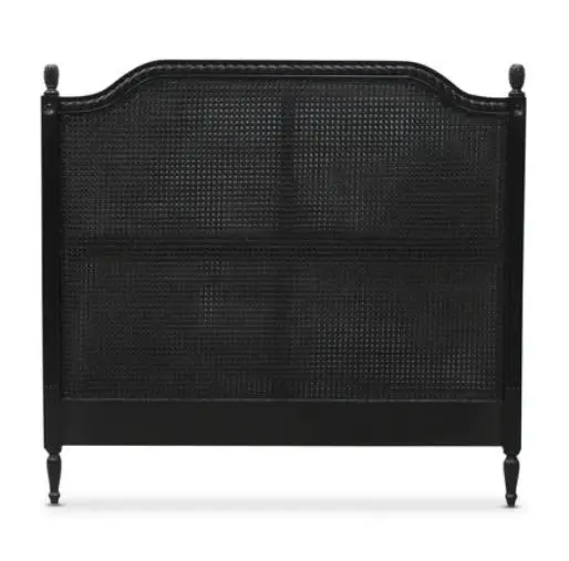 Winnipeg & Sons Vascalles Rattan Headboard in Black