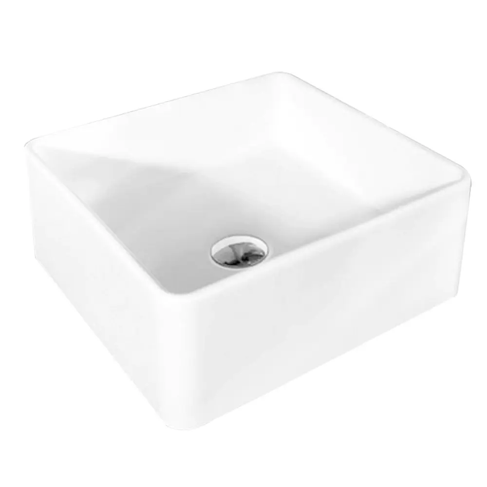 Studio Bagno Piazza Bench Ceramic Countertop Bathroom Basin 39cm SB391 White