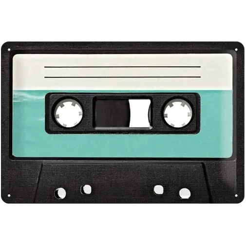 Nostalgic Art 20x30cm Medium Metal Wall Hanging Sign Cassette Tape Office Decor