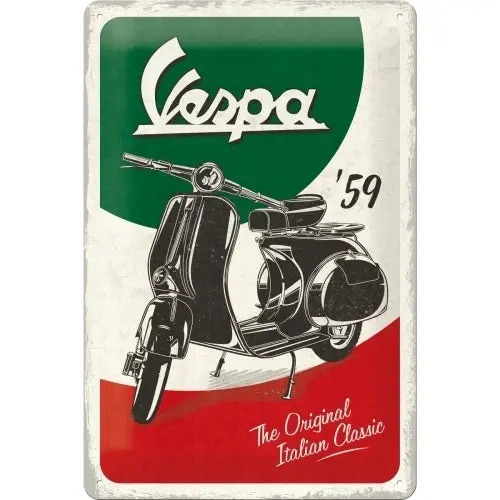 Nostalgic Art 20x30cm Metal Wall Hanging Sign Vespa The Italian Classic Decor