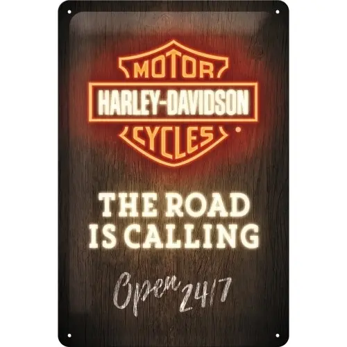 Nostalgic Art 20x30cm Metal Wall Sign Harley-Davidson Road is Calling Home Decor