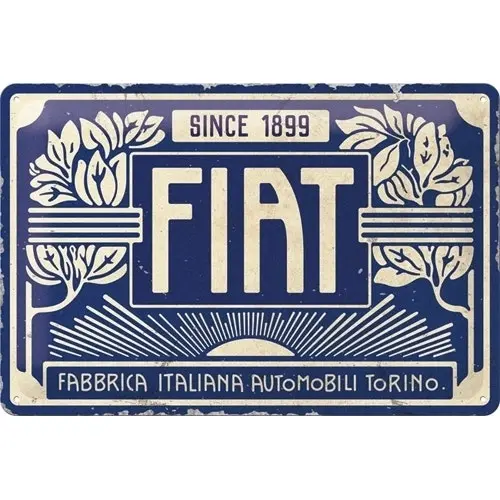 Nostalgic Art Fiat Since 1899 20x30cm Medium Metal Sign Home Wall Hanging Decor