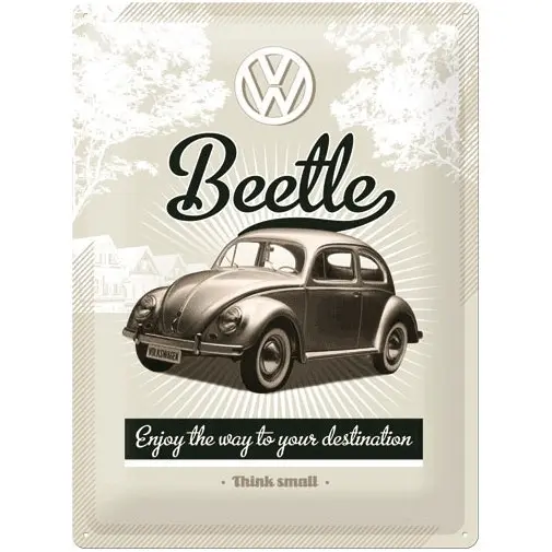 Nostalgic Art Beetle 30x40cm Large Metal Tin Sign Home/Garage Wall Hanging Decor