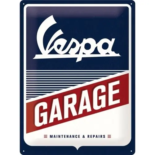 Nostalgic Art Vespa Garage 30x40cm Large Metal Tin Sign Home Wall Hanging Decor