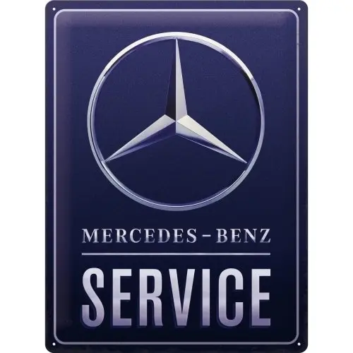 Nostalgic Art Mercedes Service 30x40cm Large Metal Tin Sign Home Wall Decor Blue