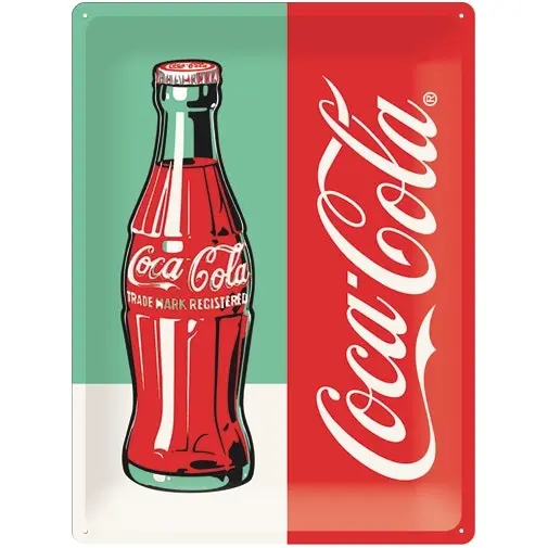 Nostalgic Art Coke Bottle Pop Art 30x40cm Large Metal Tin Sign Home Wall Decor