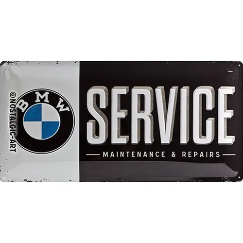 Nostalgic Art BMW Service 25x50cm Metal Long Sign Home/Garage/Office Wall Decor