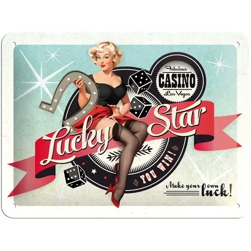 Nostalgic Art 15x20cm Small Wall Hanging Metal Sign Lucky Star Home/Cafe Decor