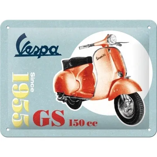 Nostalgic Art 15x20cm Small Wall Hanging Metal Sign Vespa GS 150 Since 1955