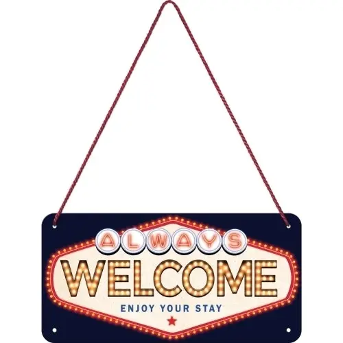 Nostalgic Art Metal 10x20cm Wall Hanging Sign Always Welcome Home/Office Decor