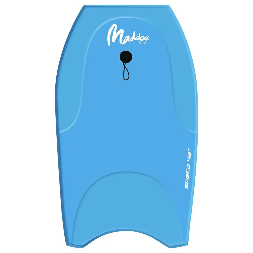 Maddog Crescent Tail Speed Adult Beach Bodyboard Water Sport w/Leash Blue 40"