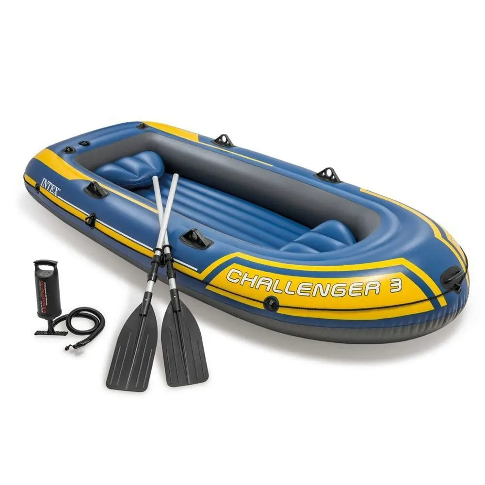 Intex 295cm Challenger 3 Inflatable/Floating Sports Boat w/ Oars/Paddles 14y+