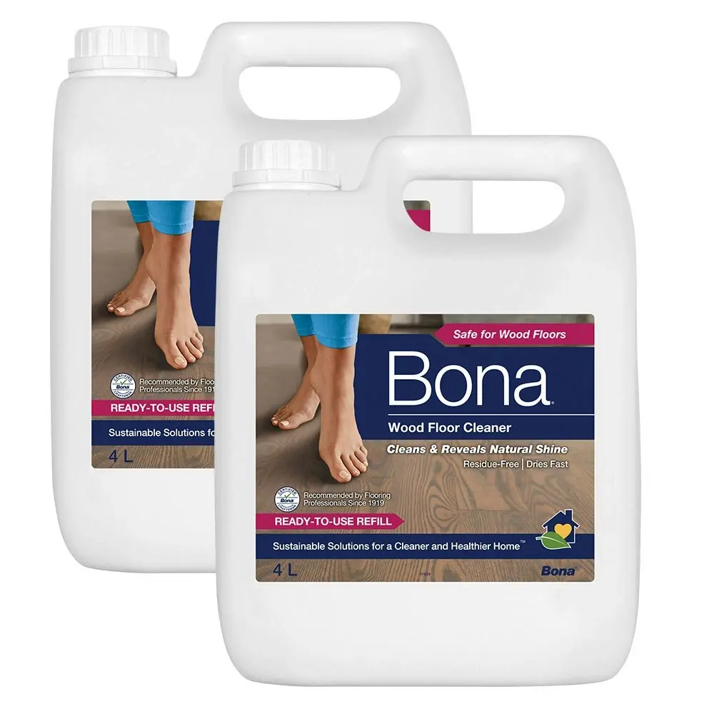 2PK Bona 4L Wood Floor Cleaner/Maintenance for Timber/Wooden Surface Cleaning