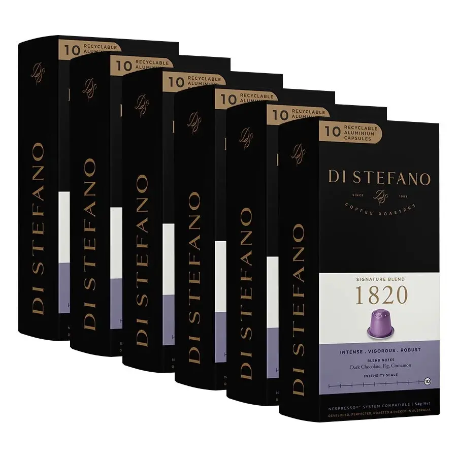 60pc Di Stefano 54g Dark Coffee Capsules/Pods 1820 Blend f/Nespresso Machine