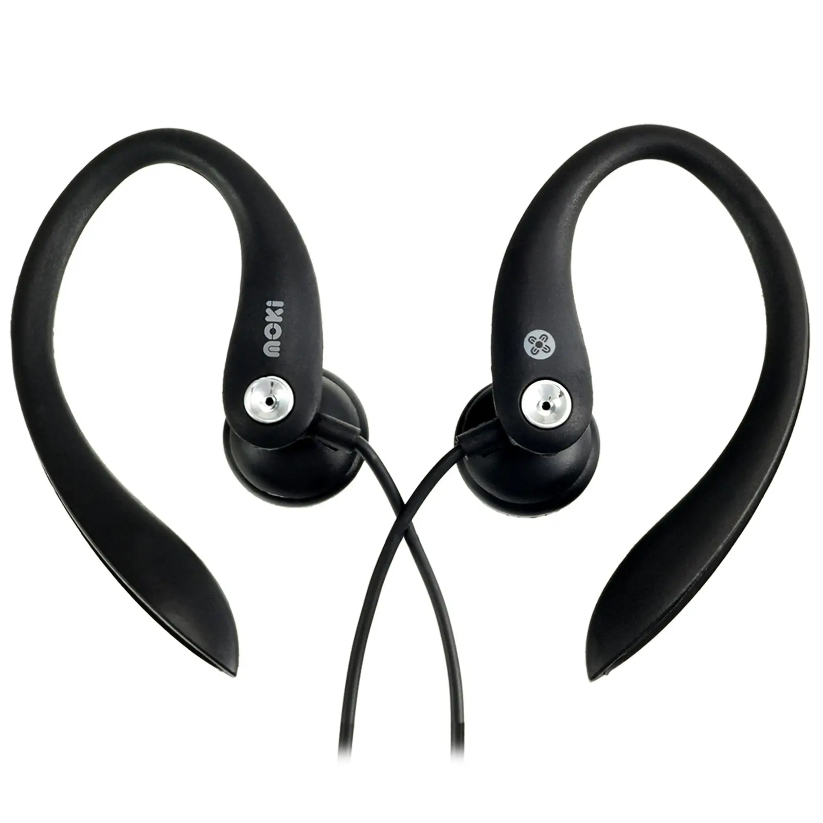 Moki Sports/Gym Headphones/Earphones w/Ear Hooks/3.5mm for iPhone/Android Black