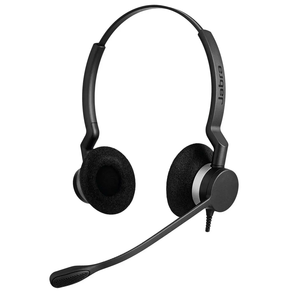 Jabra Corded Biz 2300 MS Duo USB-A Wired Headset w/Noise-Cancelling Microphone