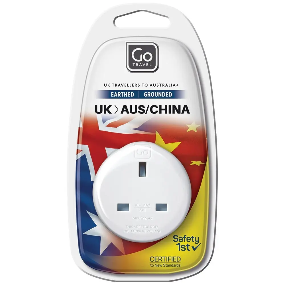 Go Travel UK To AU/NZ/CHINA Adapter 3 Pin Wall Power Plug Outlet Socket