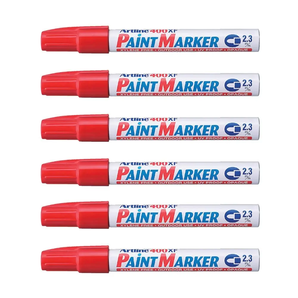 12PK Artline 400 Permanent Paint Marker 2.3mm Bullet Nib - Red