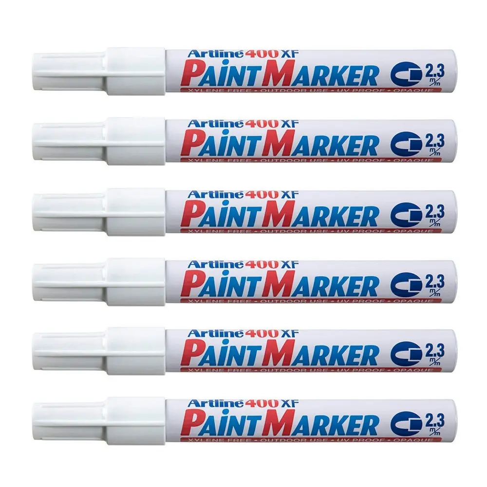 12PK Artline 400 Permanent Paint Marker 2.3mm Bullet Nib - White