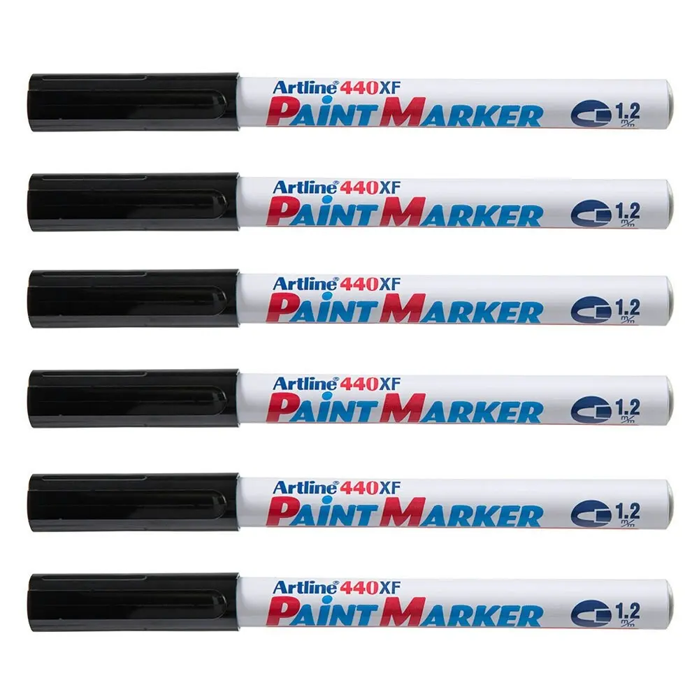 12PK Artline 440 Permanent Paint Marker 1.2mm Bullet Nib - Black