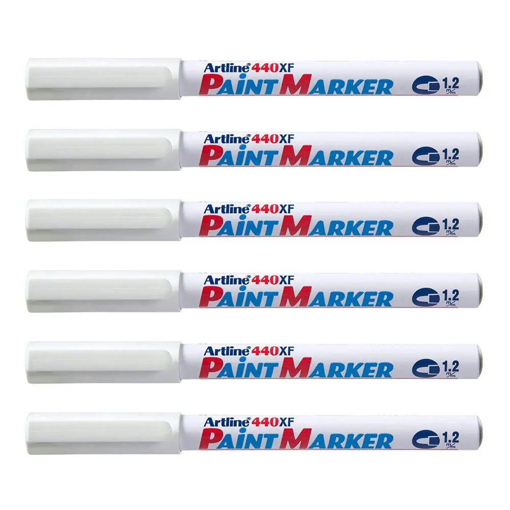 12PK Artline 440 Permanent Paint Marker 1.2mm Bullet Nib - White