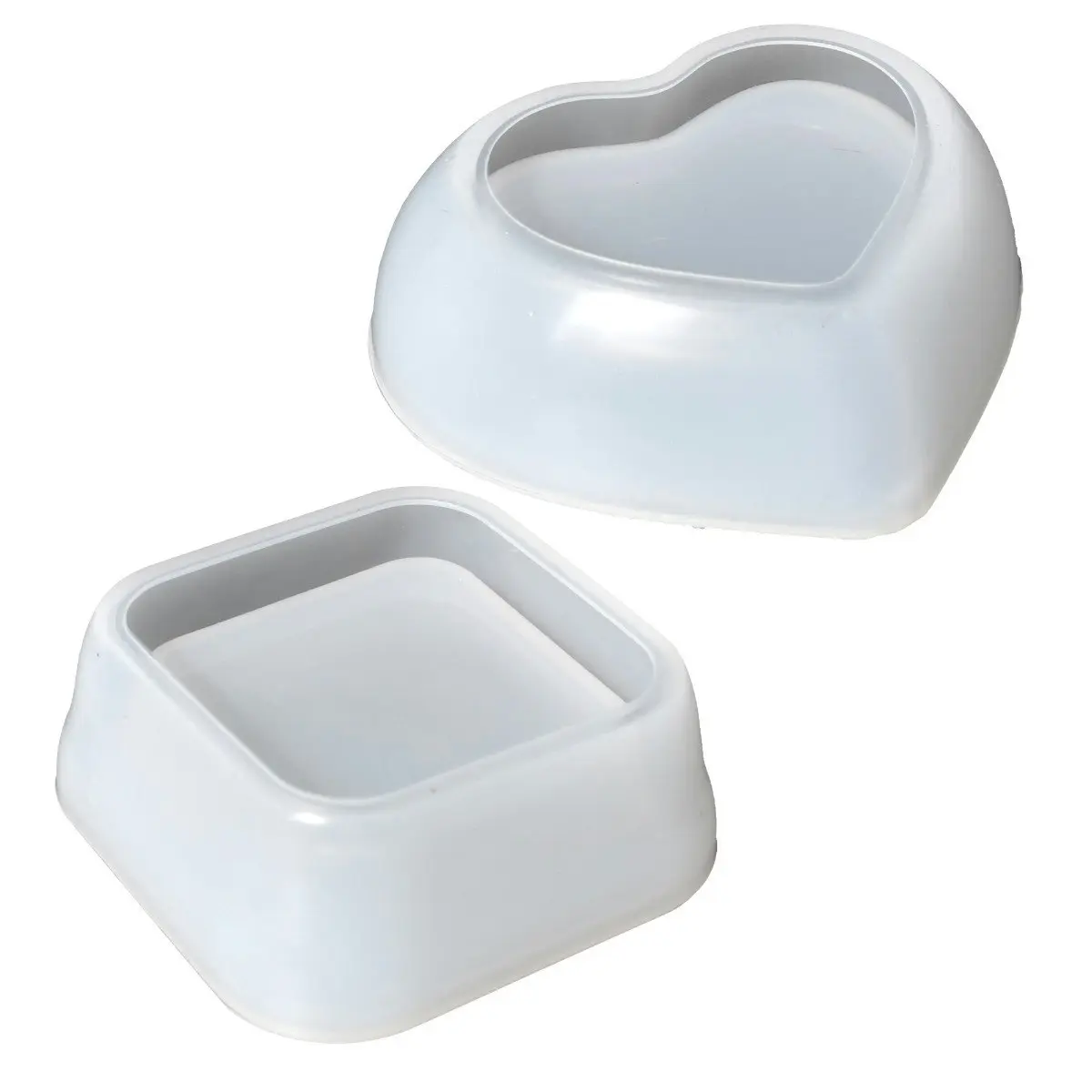 2x 2pc Boyle Heart/Square Silicone Mini Trinket Dish Resin Mould Art/Craft Set