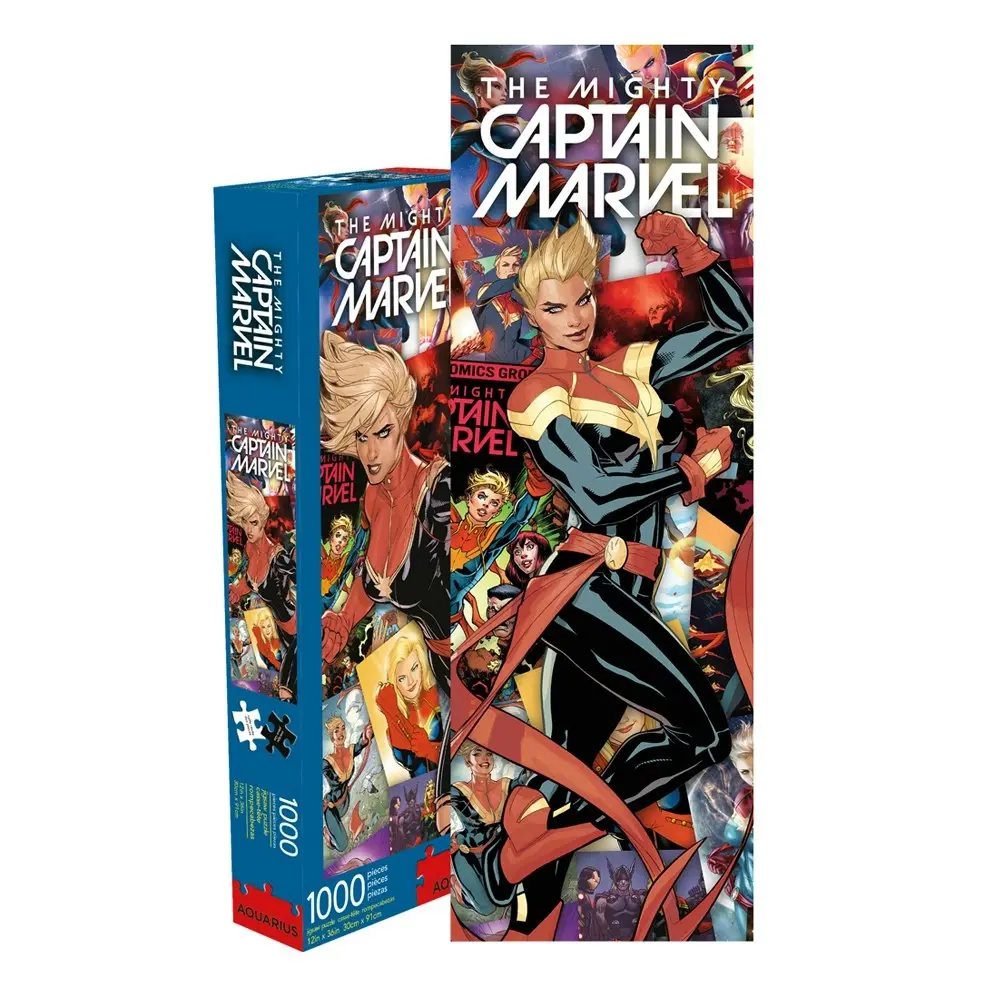 1000pc The Mighty Captain Marvel Slim  14y+ Kids Jigsaw Puzzle 30 x 91 cm