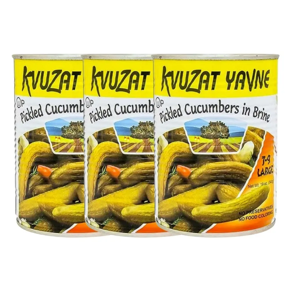 Kvuzat Yavne Pickled Cucumbers in Brine 540g x 3