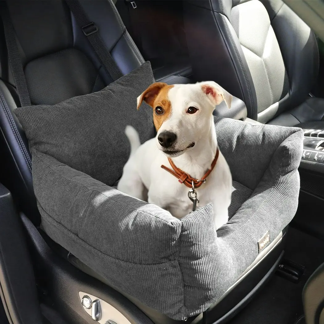 Pawz Pet Car Booster Seat Dog Protector Portable Travel Bed Removable Grey M