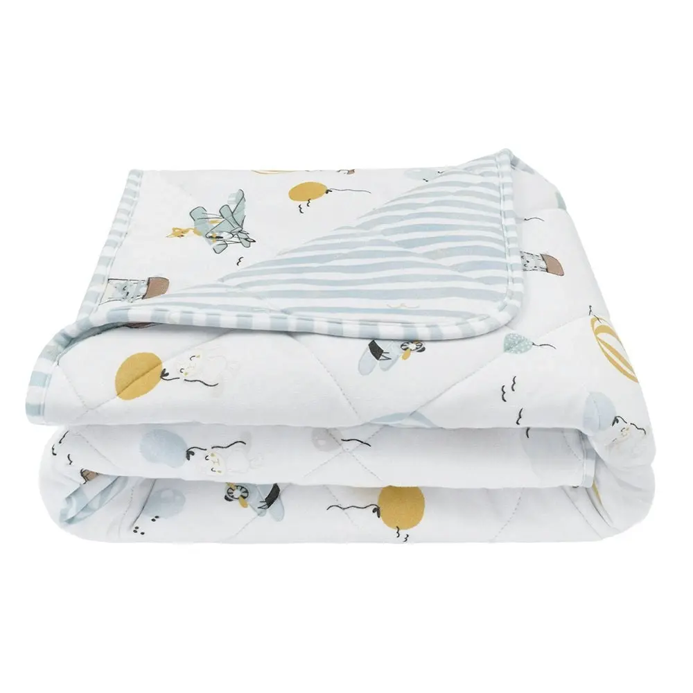 Living Textiles | Reversible Quilted Cot Comforter - Up Up & Away