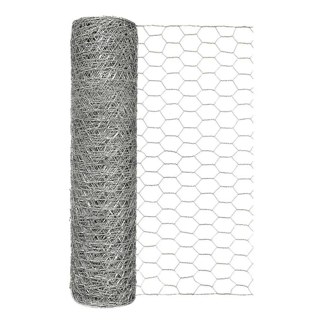 Chicken Wire Fence Galvanised Steel 25 x 1.2 m