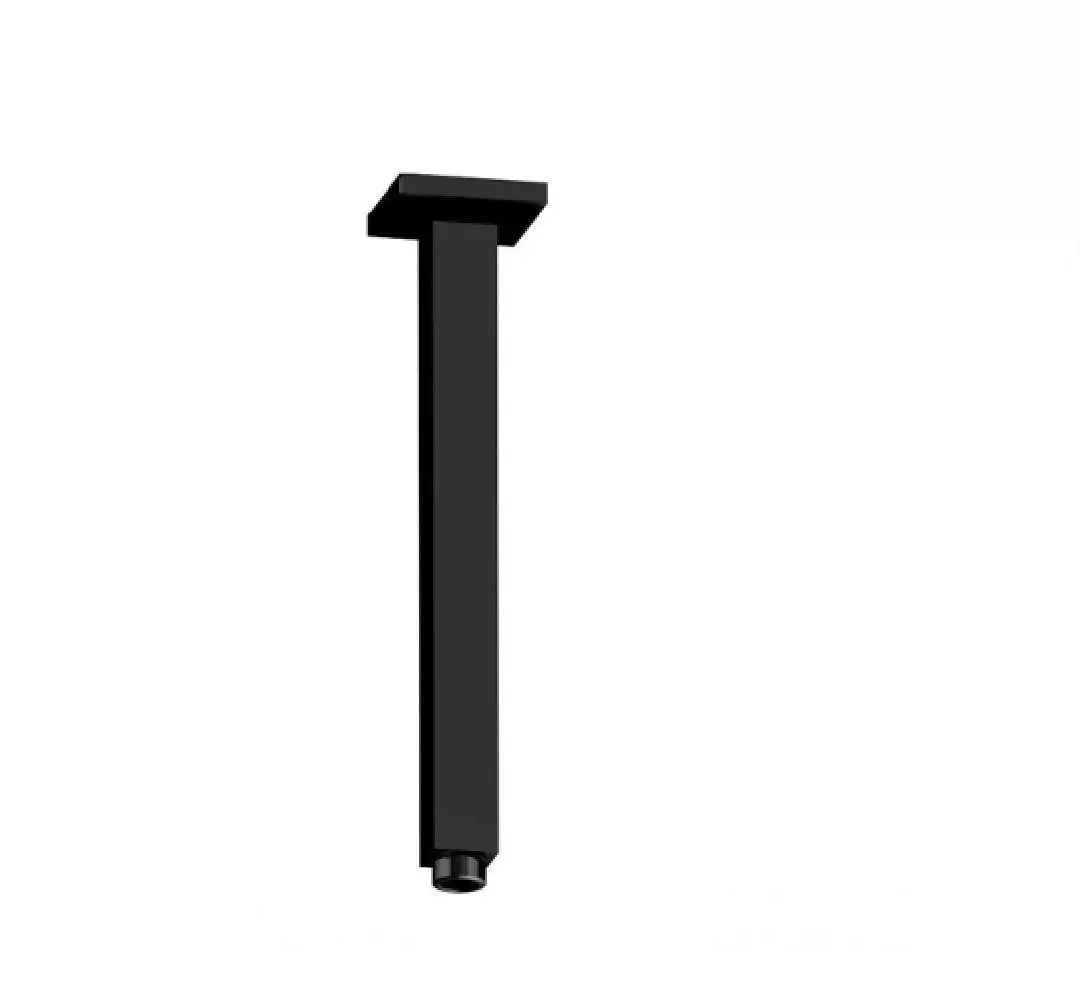 Fienza Square Ceiling Dropper 300mm Matte Black 422115B