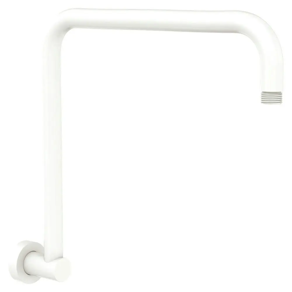 Fienza Kaya Round Fixed Gooseneck Shower Arm Matte White 422111MW