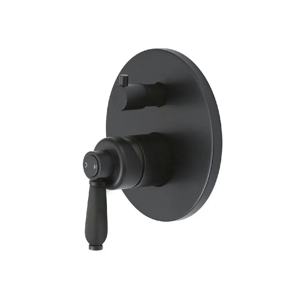 Fienza Eleanor Wall Shower Mixer Matte Black with Matte Black handle 202102BL