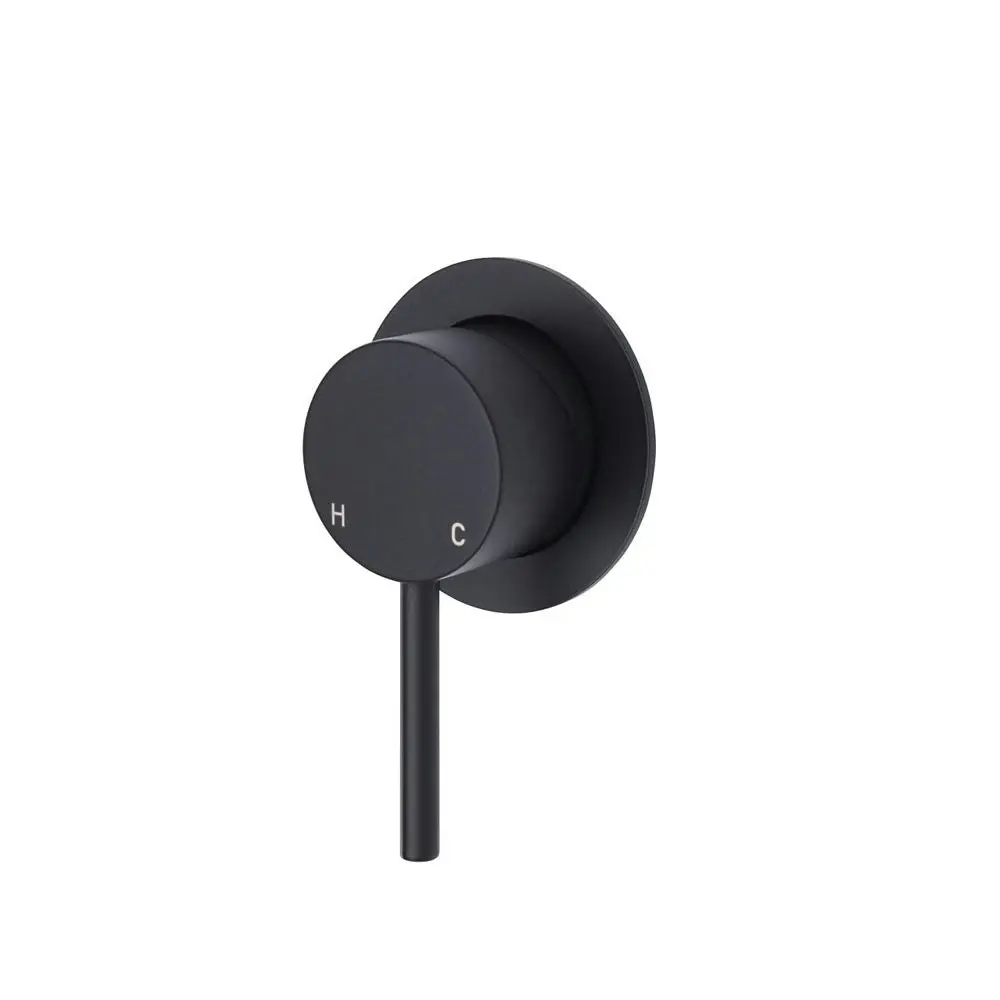 Fienza Kaya Wall Mixer Small Round Plate Matte Black 228101B