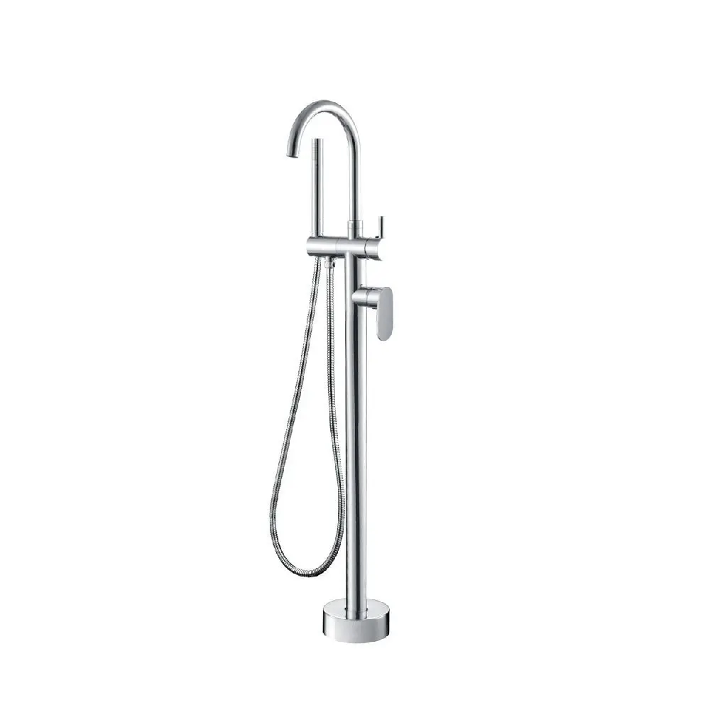 Fienza Empire Floor Standing Bath Mixer with Shower Head Chrome 221113