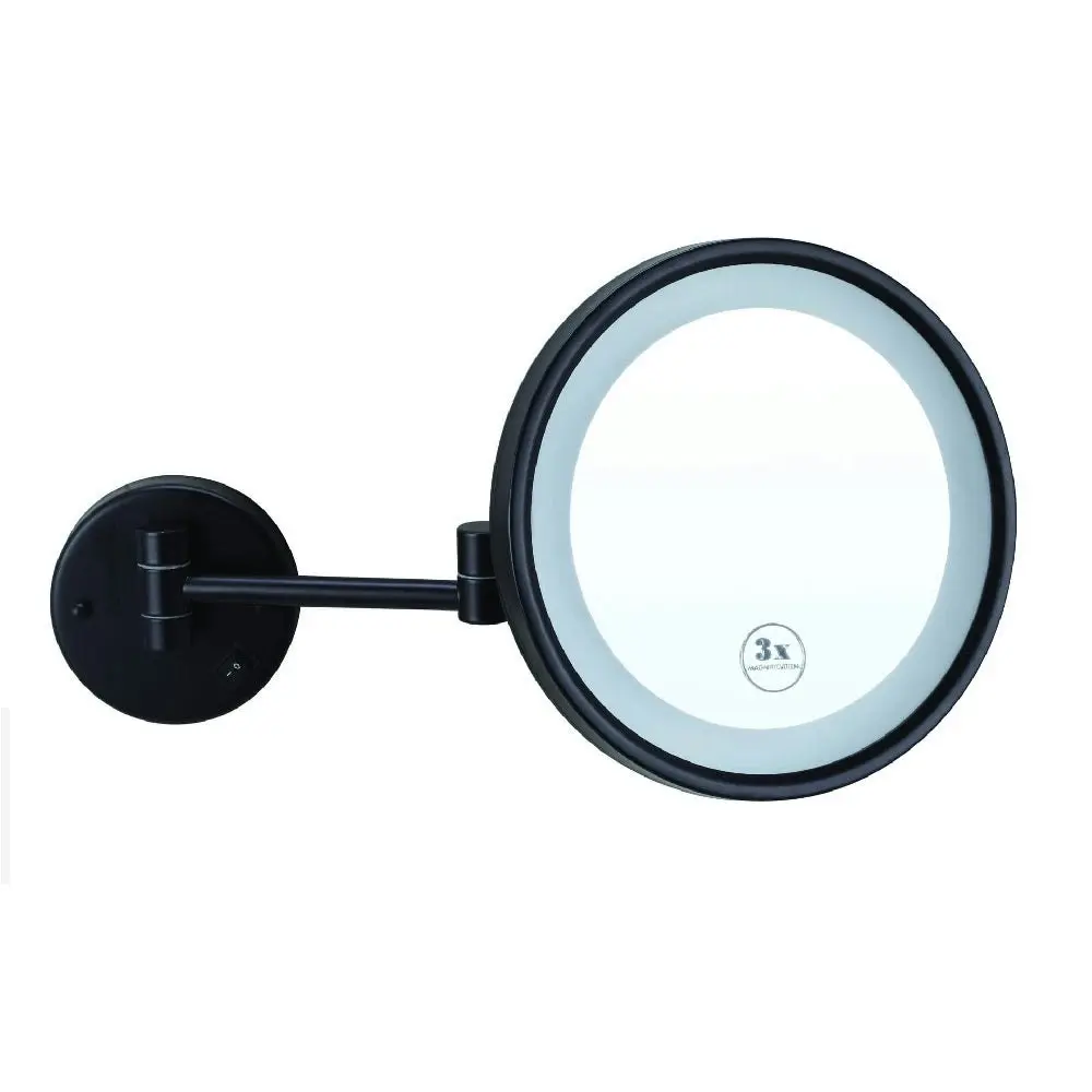 Thermogroup Ablaze Magnifying Mirror Lit Wall Mount x3 Matte Black (Concealed Wiring) L252CSMCB