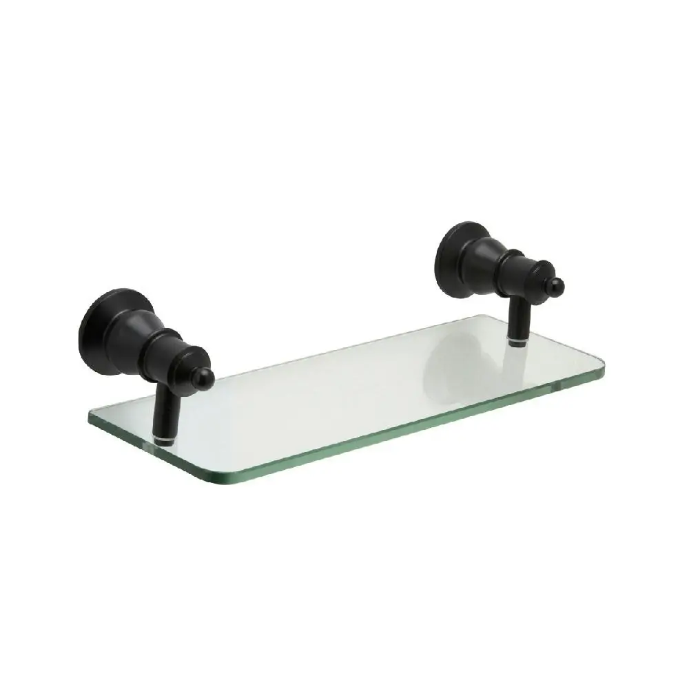 Fienza Lillian Glass Shelf Matte Black 81007B