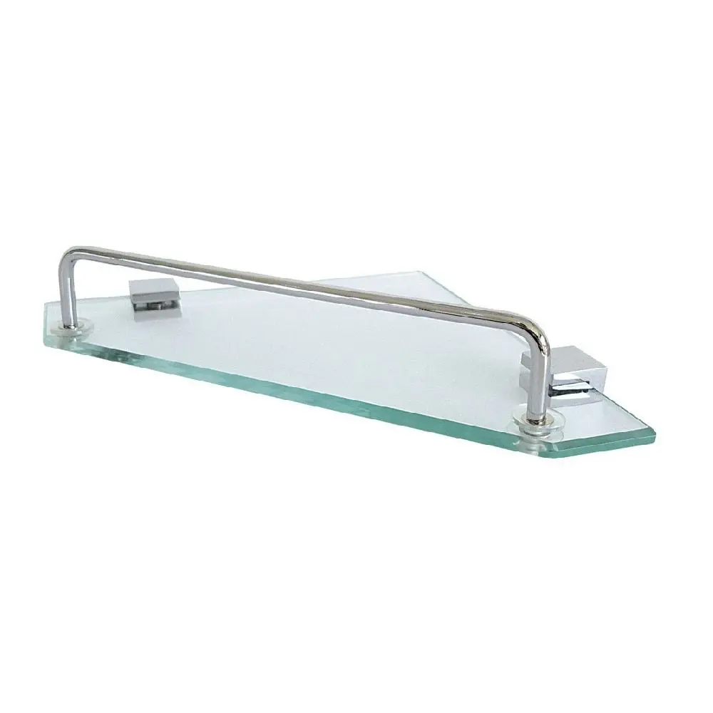 Fienza Modena Glass Corner Shelf Single Chrome 230B