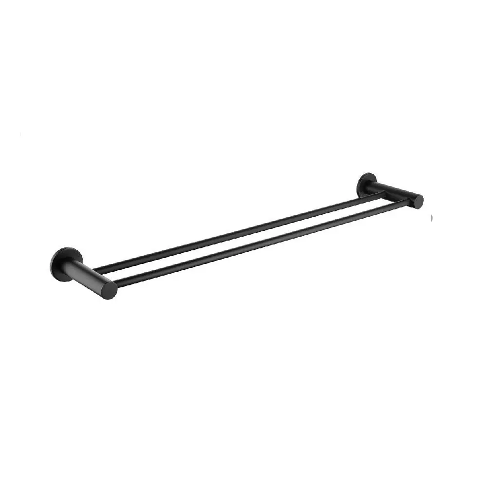 Fienza Hustle Double Towel Rail 800mm Matte Black 82508