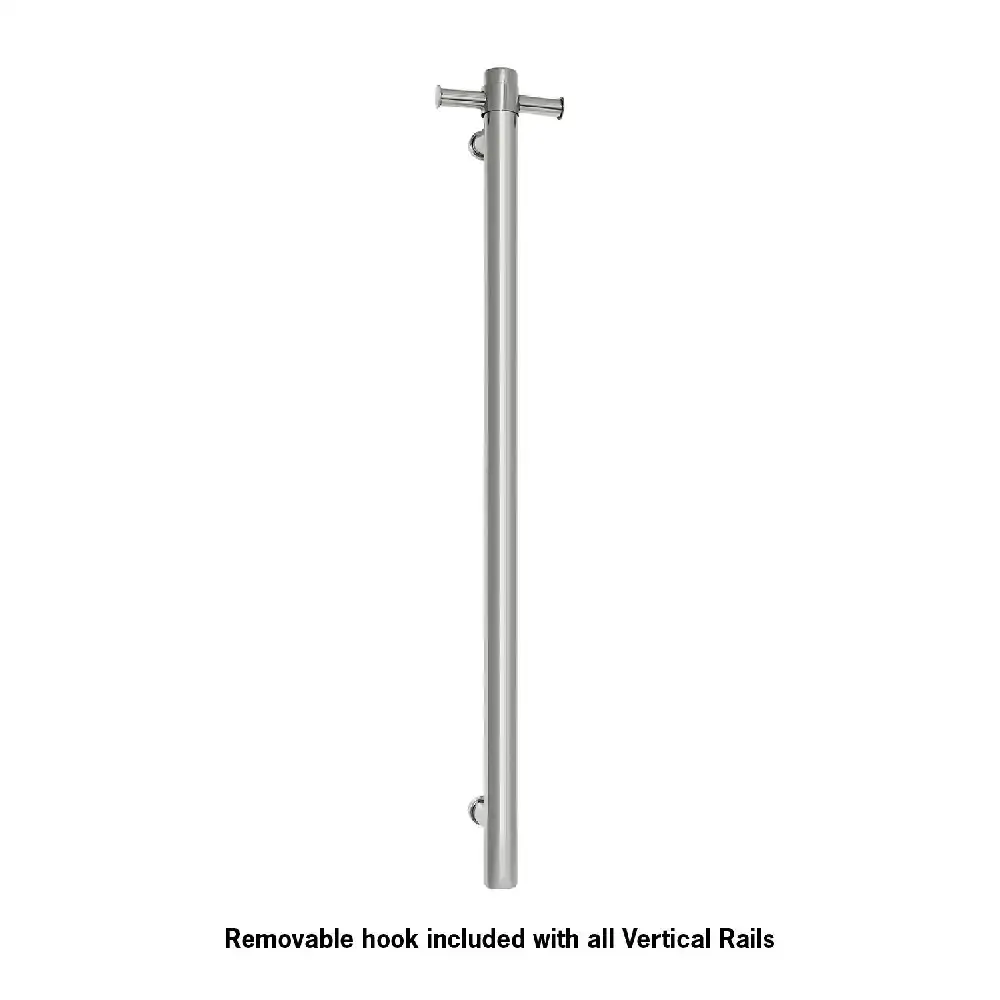 Thermogroup Straight Round Vertical Bar 900x142x100mm (Heated) Polished Stainless Steel VS900H