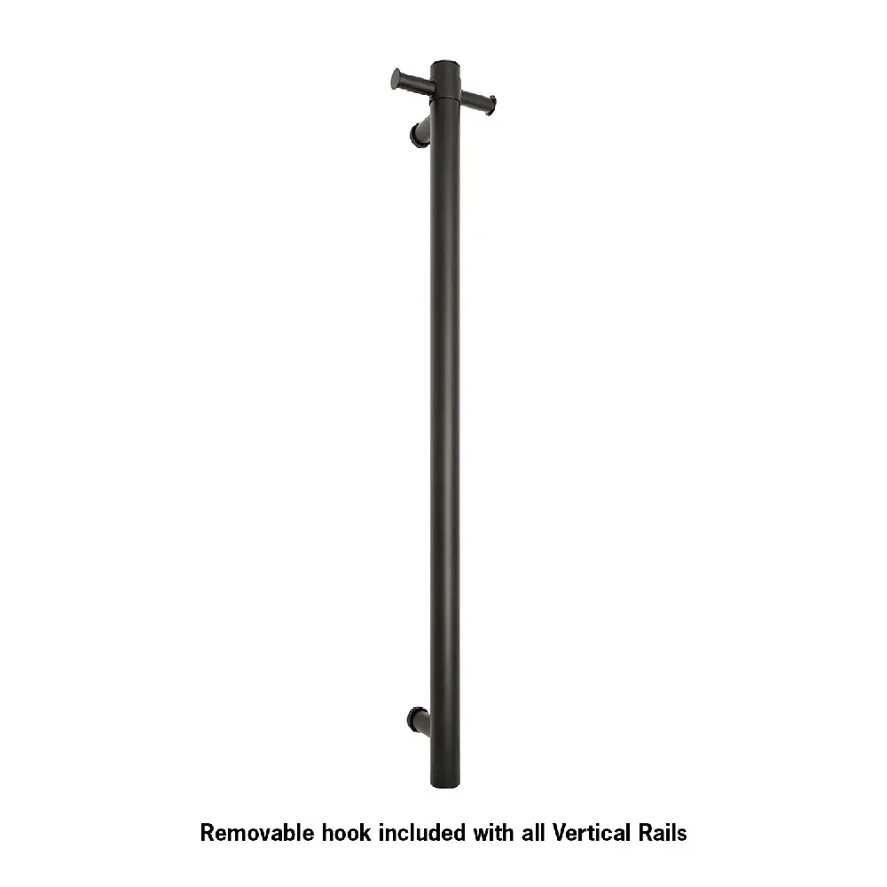 Thermogroup Straight Round Vertical Bar 900x142x100mm (Heated) Matte Black VS900HB