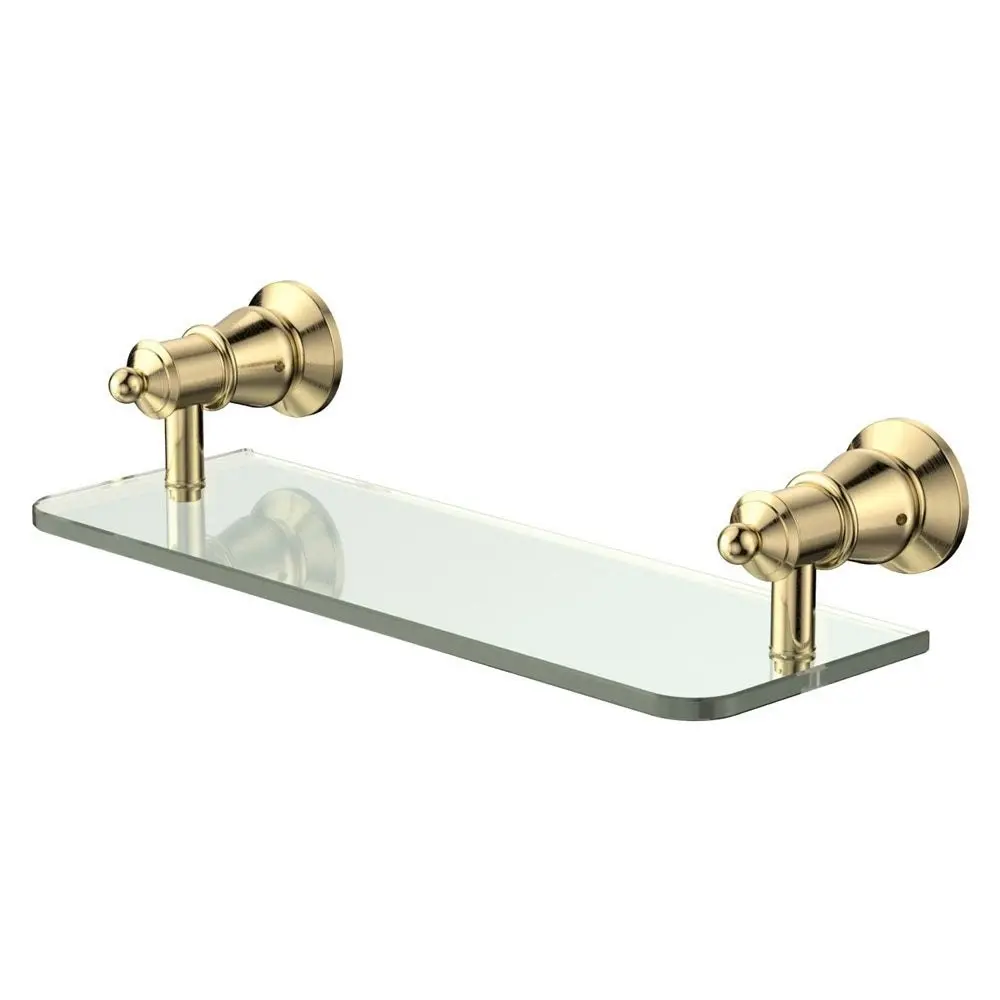 Fienza Lillian Glass Shelf Urban Brass 81007UB