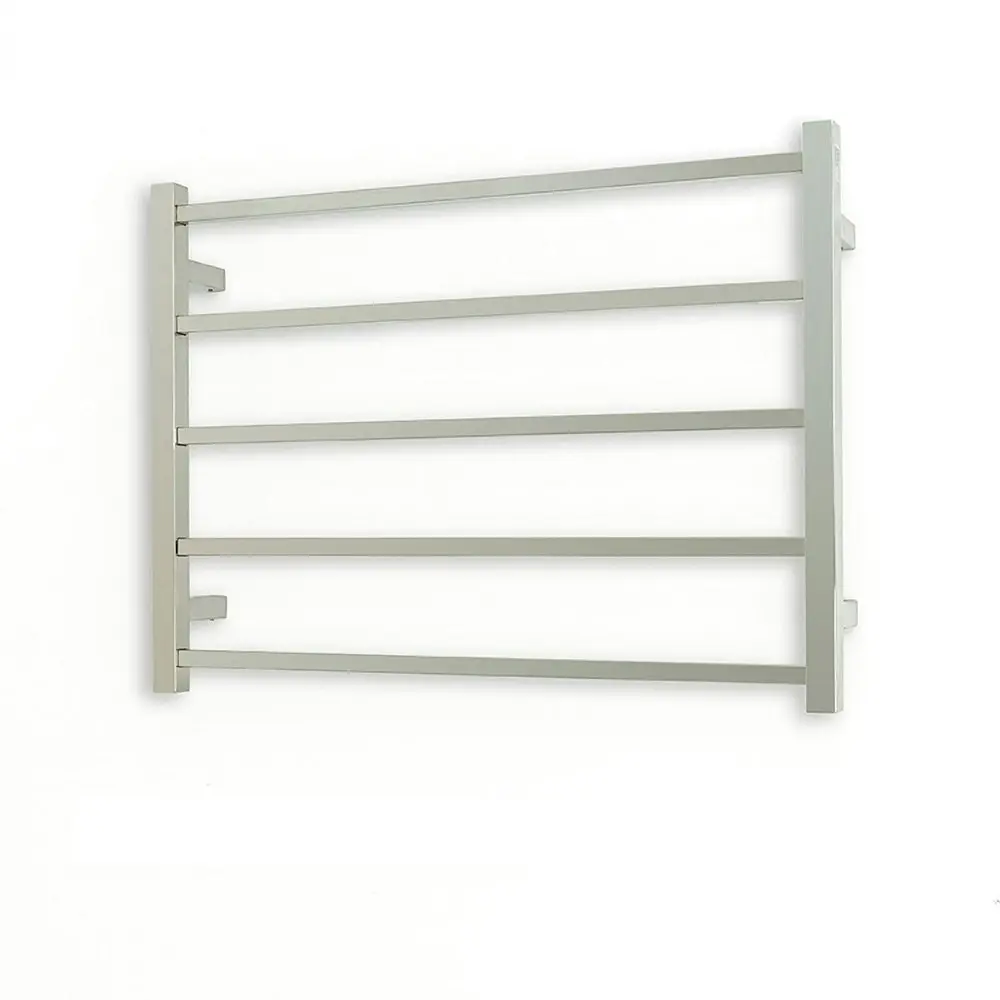 Radiant Polished 750 x 550mm Square Heated Towel Rail (Left Wiring) STR03LEFT