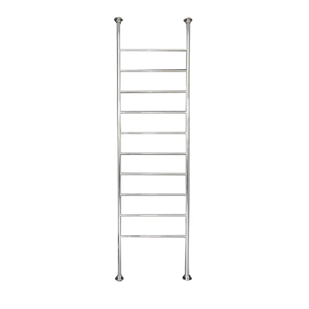 Radiant 500 x 2400mm Round Floor Ceiling Heated Towel Rail Polished  FC-2400X500