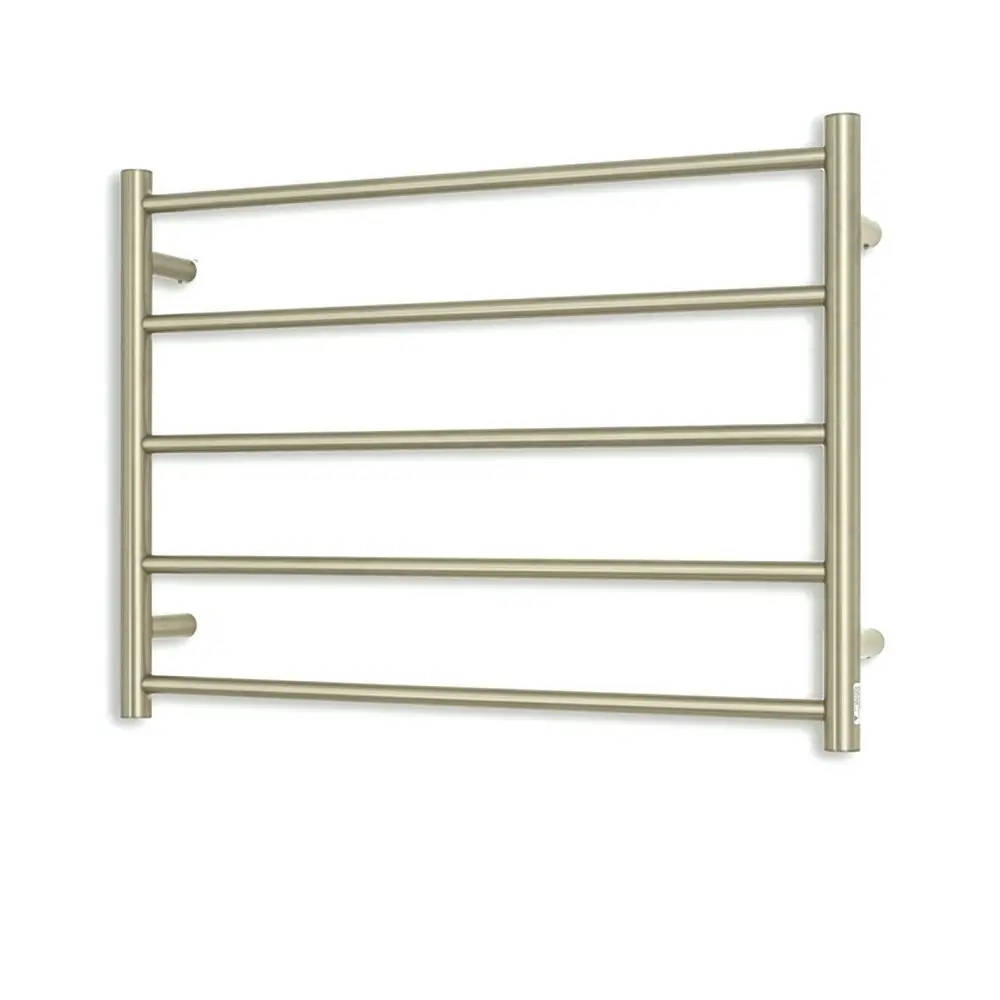 Radiant Brushed Nickel 750 x 550mm Round Heated Towel Rail (Left Wiring) BN-RTR03LEFT