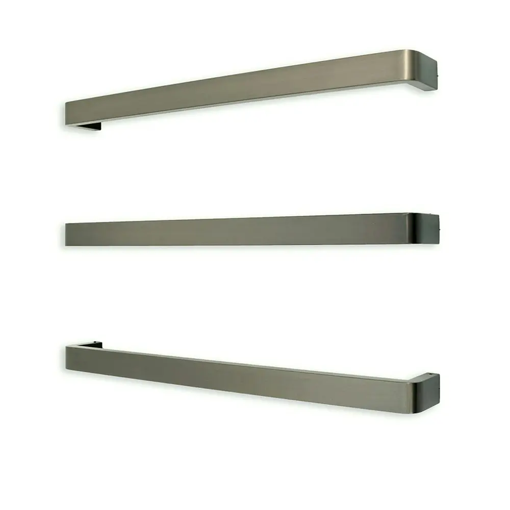 Radiant Gun Metal Grey 650mm Single Square Bar with Rounded ends Heated (Left or Right Wiring) GMG-VAIL-650