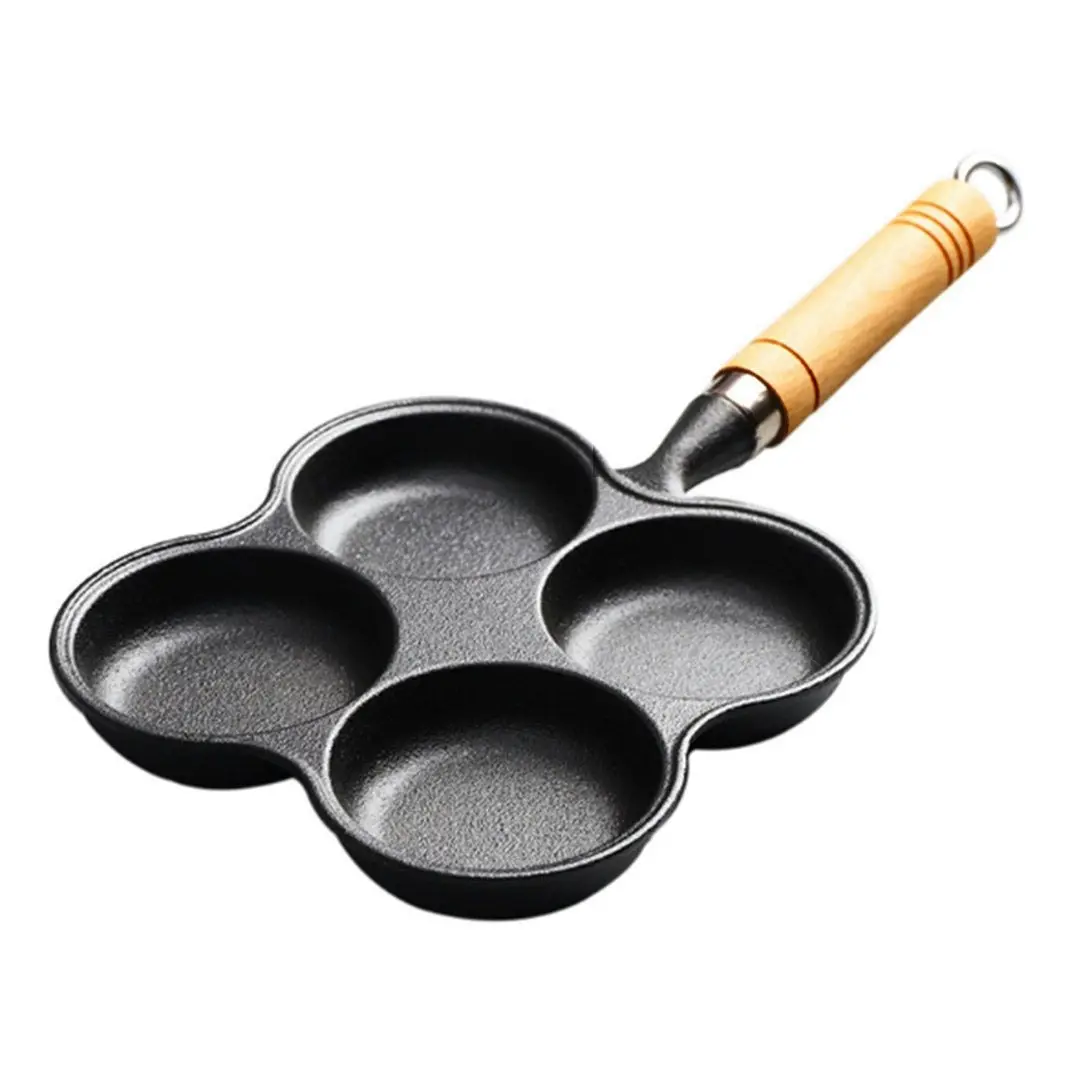 Soga 4 Mold Multi-Portion Cast Iron Breakfast Fried Egg Pancake Omelet Fry Pan